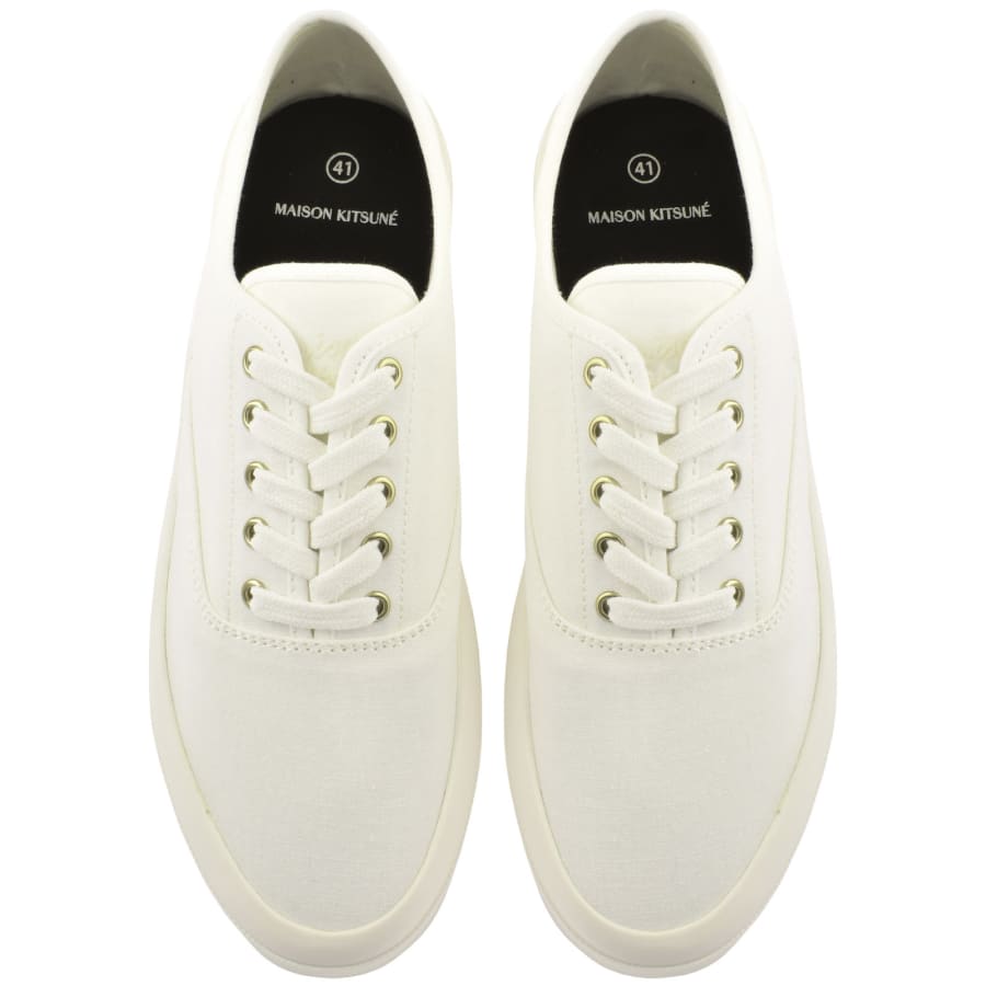 Maison Kitsune Canvas Trainers Off White Mainline Menswear Denmark